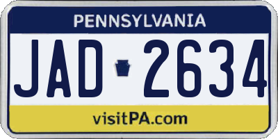 PA license plate JAD2634