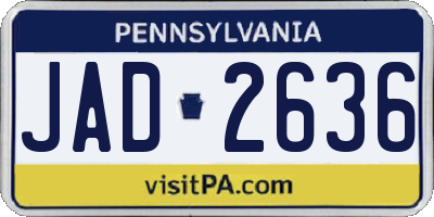 PA license plate JAD2636