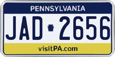 PA license plate JAD2656