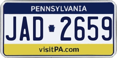 PA license plate JAD2659