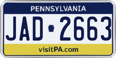 PA license plate JAD2663