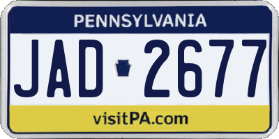 PA license plate JAD2677