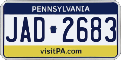 PA license plate JAD2683