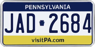 PA license plate JAD2684