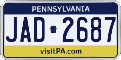 PA license plate JAD2687