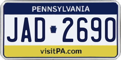 PA license plate JAD2690