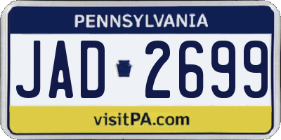 PA license plate JAD2699