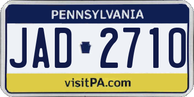 PA license plate JAD2710