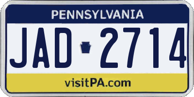 PA license plate JAD2714