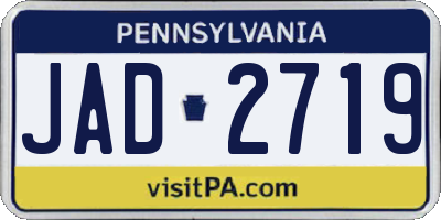 PA license plate JAD2719