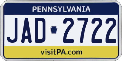 PA license plate JAD2722