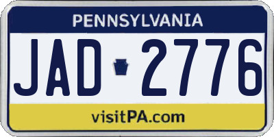 PA license plate JAD2776