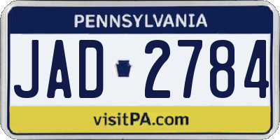 PA license plate JAD2784