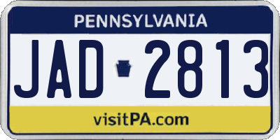 PA license plate JAD2813