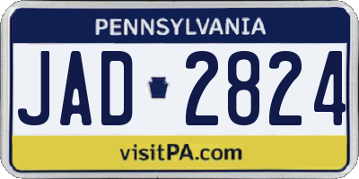 PA license plate JAD2824