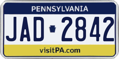 PA license plate JAD2842