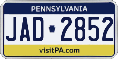 PA license plate JAD2852