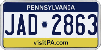 PA license plate JAD2863