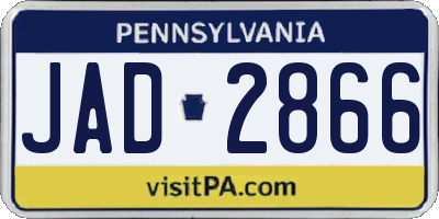 PA license plate JAD2866