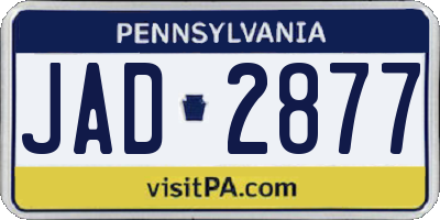 PA license plate JAD2877