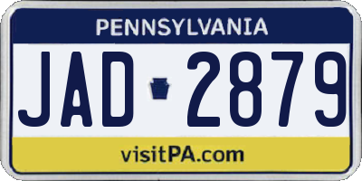 PA license plate JAD2879