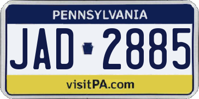 PA license plate JAD2885