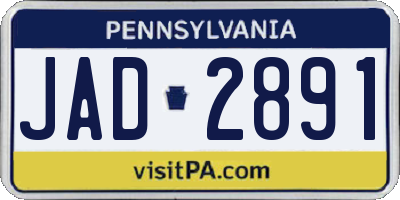 PA license plate JAD2891