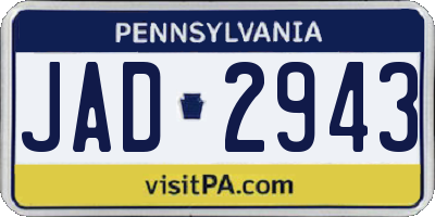 PA license plate JAD2943