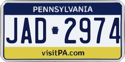PA license plate JAD2974