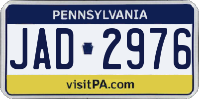 PA license plate JAD2976