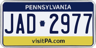 PA license plate JAD2977