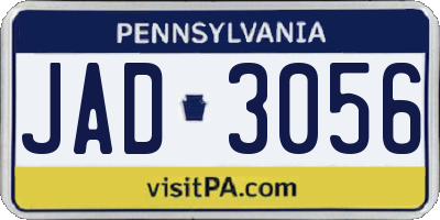 PA license plate JAD3056