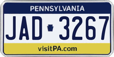 PA license plate JAD3267