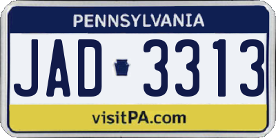 PA license plate JAD3313