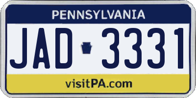 PA license plate JAD3331