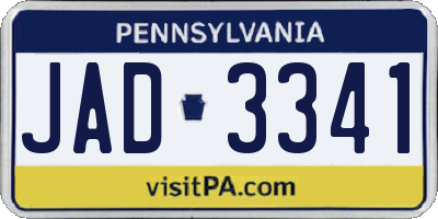 PA license plate JAD3341