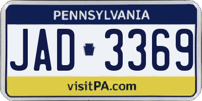 PA license plate JAD3369
