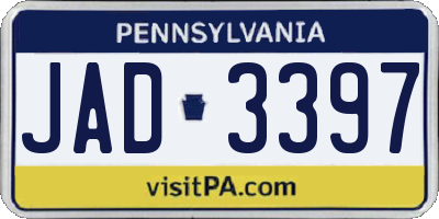 PA license plate JAD3397