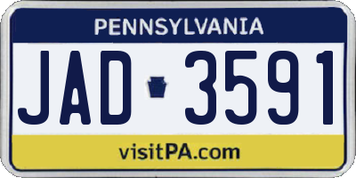 PA license plate JAD3591