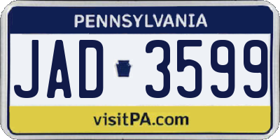 PA license plate JAD3599