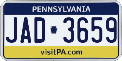 PA license plate JAD3659
