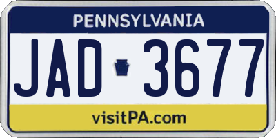PA license plate JAD3677