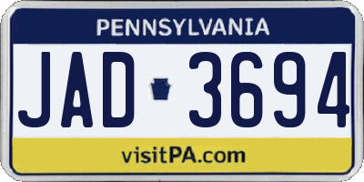 PA license plate JAD3694