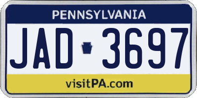 PA license plate JAD3697