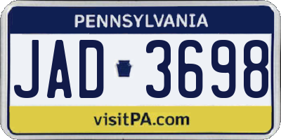 PA license plate JAD3698