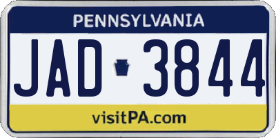 PA license plate JAD3844