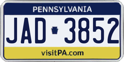 PA license plate JAD3852