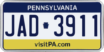 PA license plate JAD3911