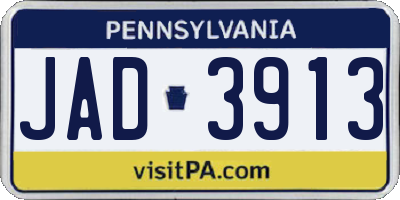 PA license plate JAD3913