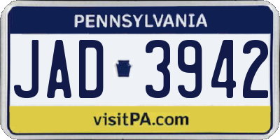 PA license plate JAD3942